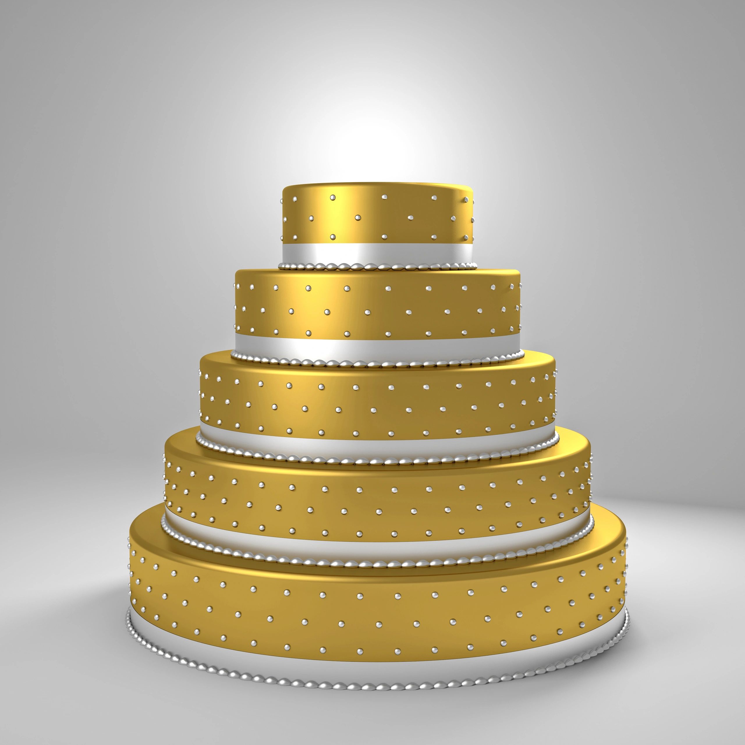 Elegant tiered wedding cake on a table